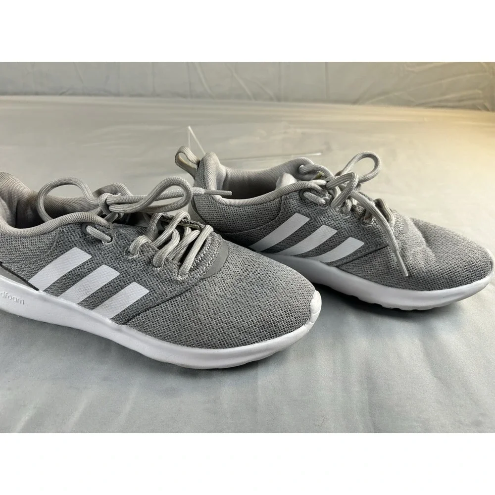 Adidas Cloudfoam Womens Size 6 Gray White Running Shoes Athletic Sneakers - Picture 4 of 9